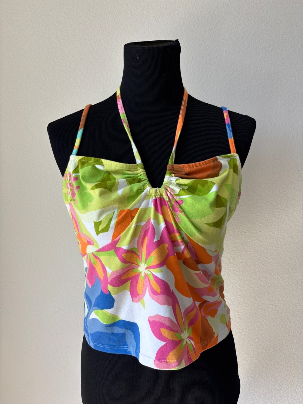 Future Collective Floral Halter Cami Tank Top in Bright Multicolor